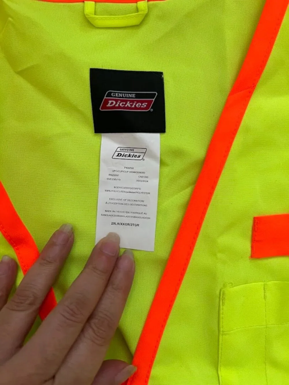 Dickies 3M Neon Yellow Safety Vest Reflective Work Vest Size 2XL